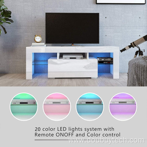 High Gloss TV Stand with LED Lights